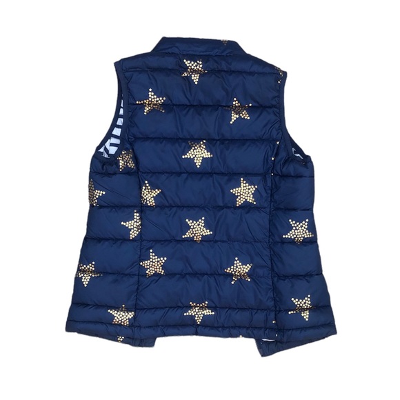 Gap kids navy blue puffer vest with gold stars, Medium - Picture 2 of 8